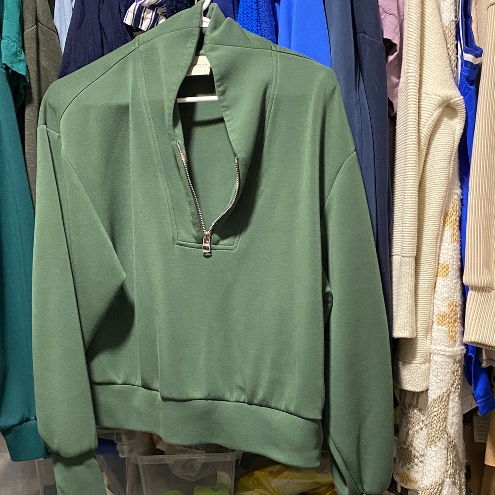 Varley Women's Green Half-Zip Pullover Sweater s